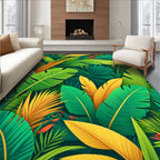 Tropical Jungle Leaf Pattern Design Rug