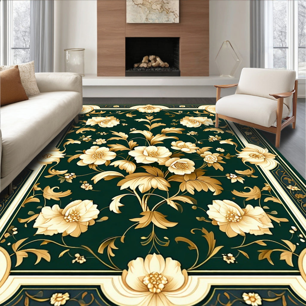 Ornate Floral Garden Pattern Rug