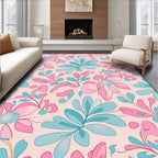 Pastel Floral Swirls Pattern Rug