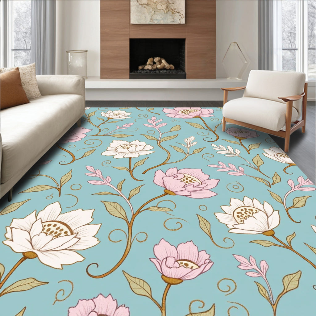 Vintage Floral Swirl Pattern Rug