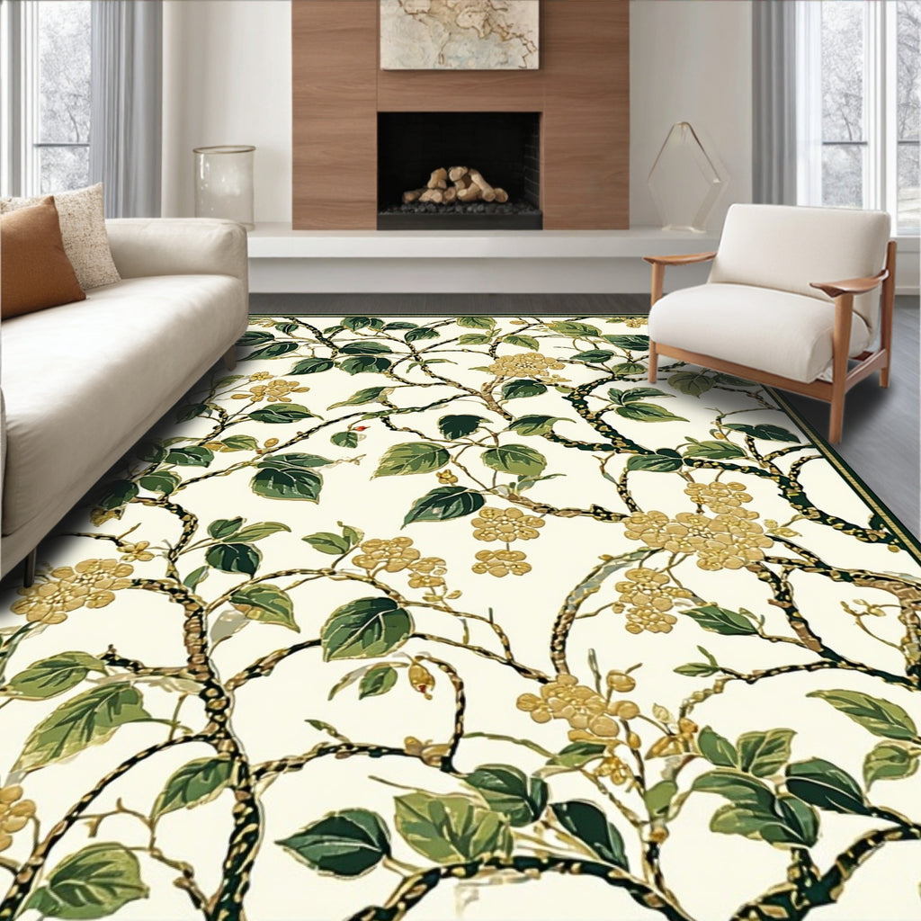 Botanical Vine Floral Design Rug
