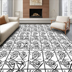 Abstract Geometric Line Art Rug