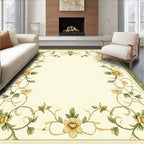 Elegant Floral Vine Square Pattern Rug