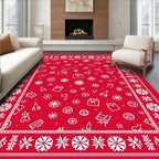 Red White Holiday Gift Scatter Rug