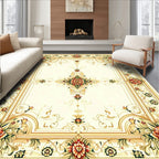 Gold Floral Medallion Intricate Rug