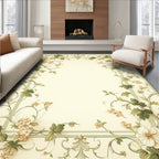 Delicate Floral Vine Border Rug