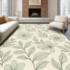 Serene Floral Botanical Print Design Rug