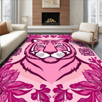 Pink Tiger Floral Bold Pattern Rug