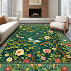 Enchanting Garden Butterfly Floral Pattern Rug
