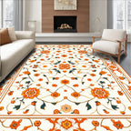 Intricate Floral Garden Pattern Rug
