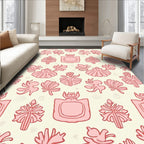 French Perfume Bottle Botanical Pattern Rug