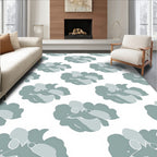 Abstract Floral Patterned Soft Grey Rug