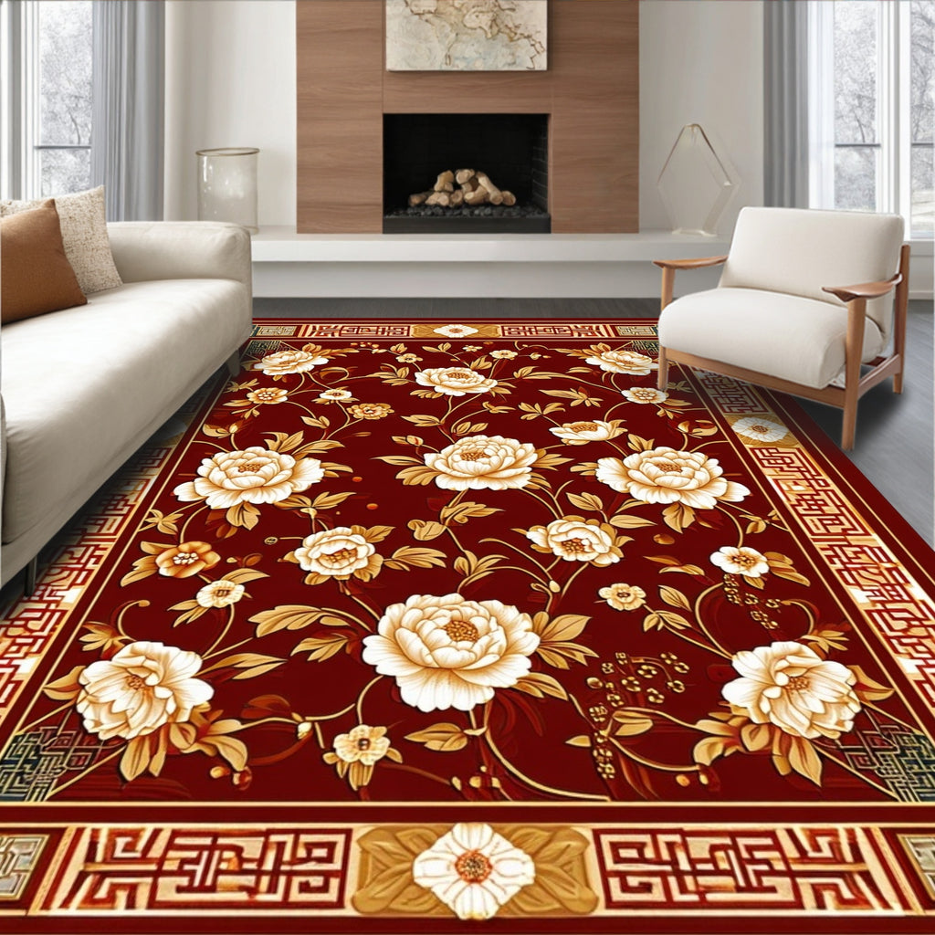 Elegant Floral Bloom Pattern Rug