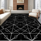 Monochromatic Geometric Symmetry Pattern Rug