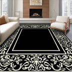 Cream Floral Scroll Vintage Pattern Rug