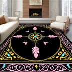 Elegant Scrollwork With Floral Accents Design Rug