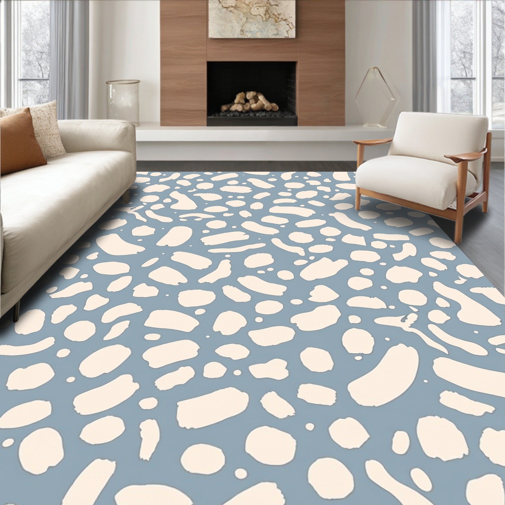 Speckled Brushstroke Pattern Rug