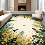 Jungle Birds Foliage Botanical Design Rug