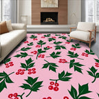 Pink Holly Berry Sprig Rug