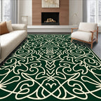 Green Ivory Intricate Floral Medallion Rug
