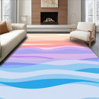 Wavy Gradient Abstract Design Rug