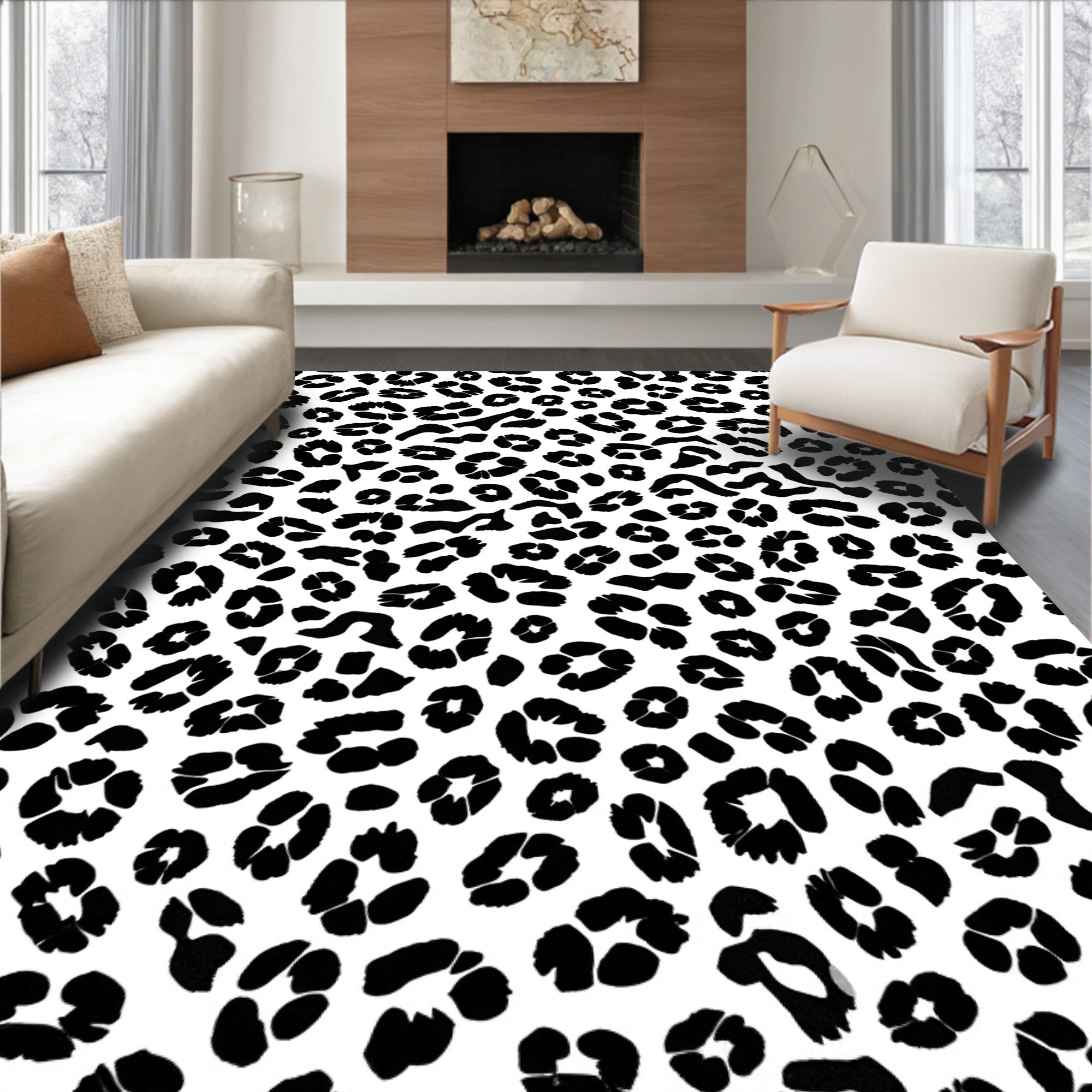 Classic Leopard Spots Pattern Rug