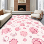 Playful Pink Bubble Pattern Rug