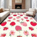 Strawberry Cherry Blossom Pattern Rug