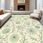 Botanical Outline Drawing Seamless Pattern Rug