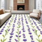 Delicate Purple Lavender Sprays Print Rug