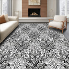 Intricate Line Art Floral Pattern Design Rug