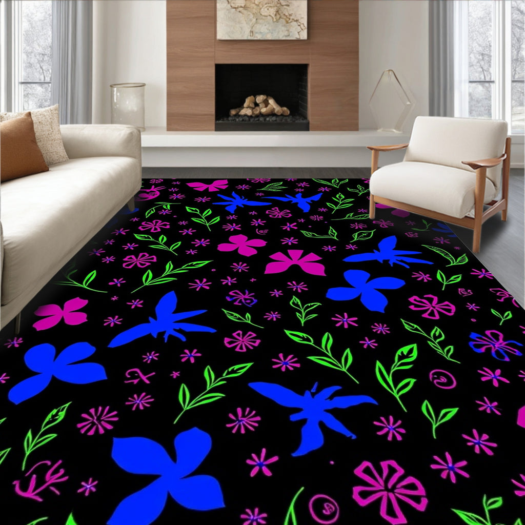 Bold Floral And Leafy Design Rug