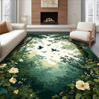 Enchanted Forest Birds Floral Design Rug