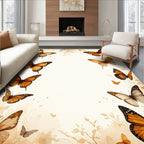 Monarch Butterfly Watercolor Art Rug