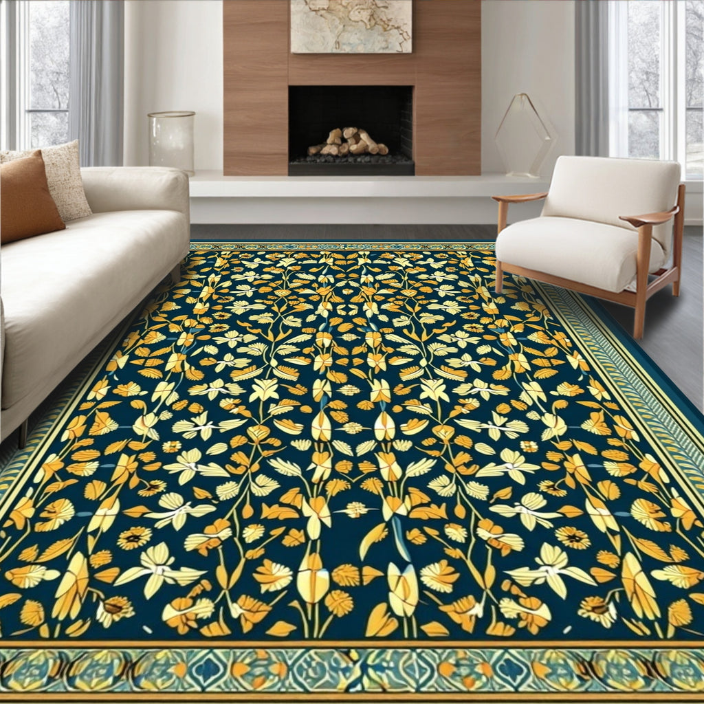 Floral Vines Garden Patterned Rug