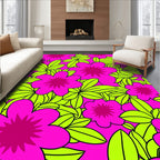 Bold Floral Pattern Pink And Lime Rug