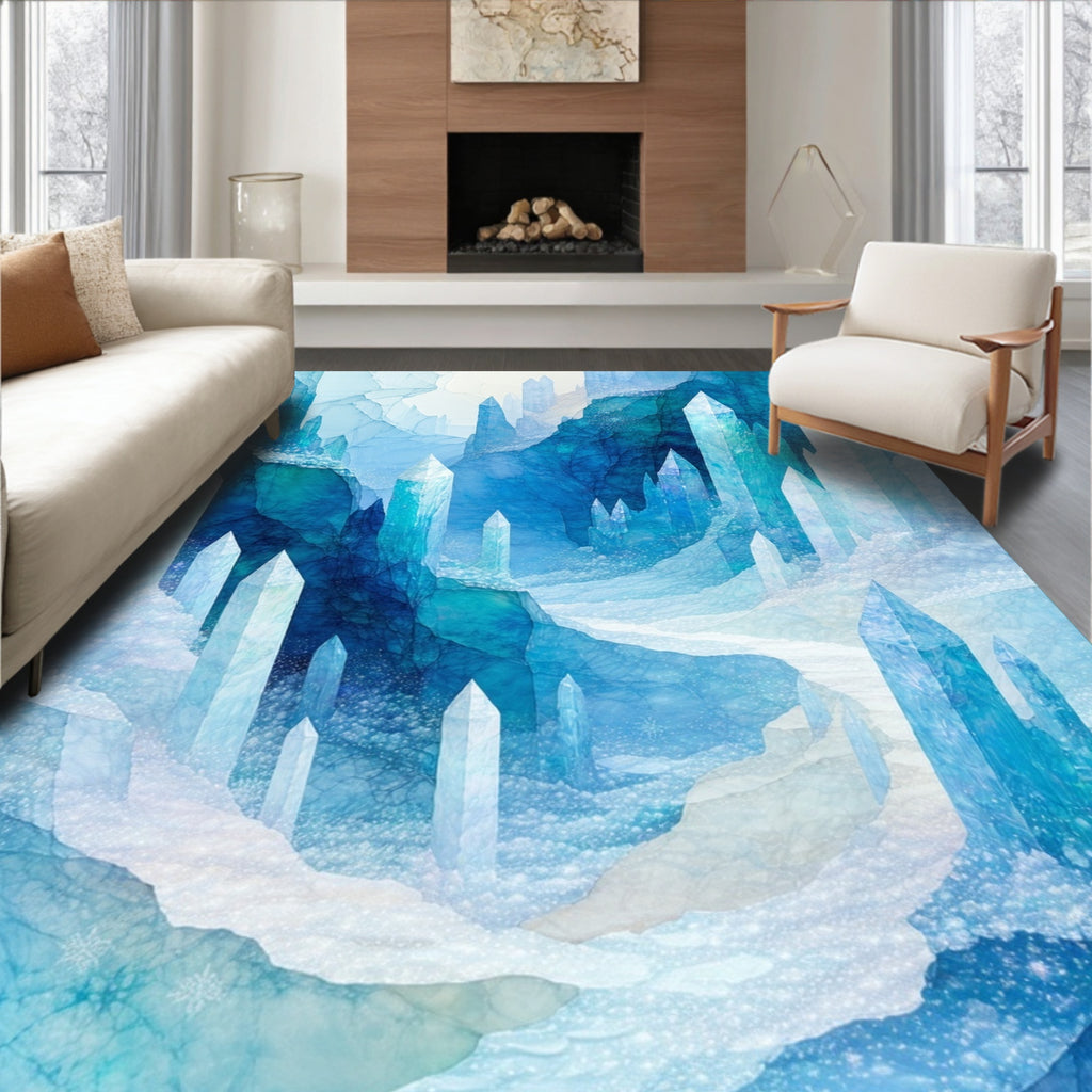 Crystal Shards Icy Peaks Rug