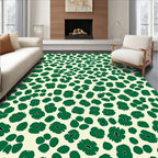 Abstract Green Floral Funky Pattern Rug