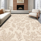 Botanical Line Art Branches Pattern Rug