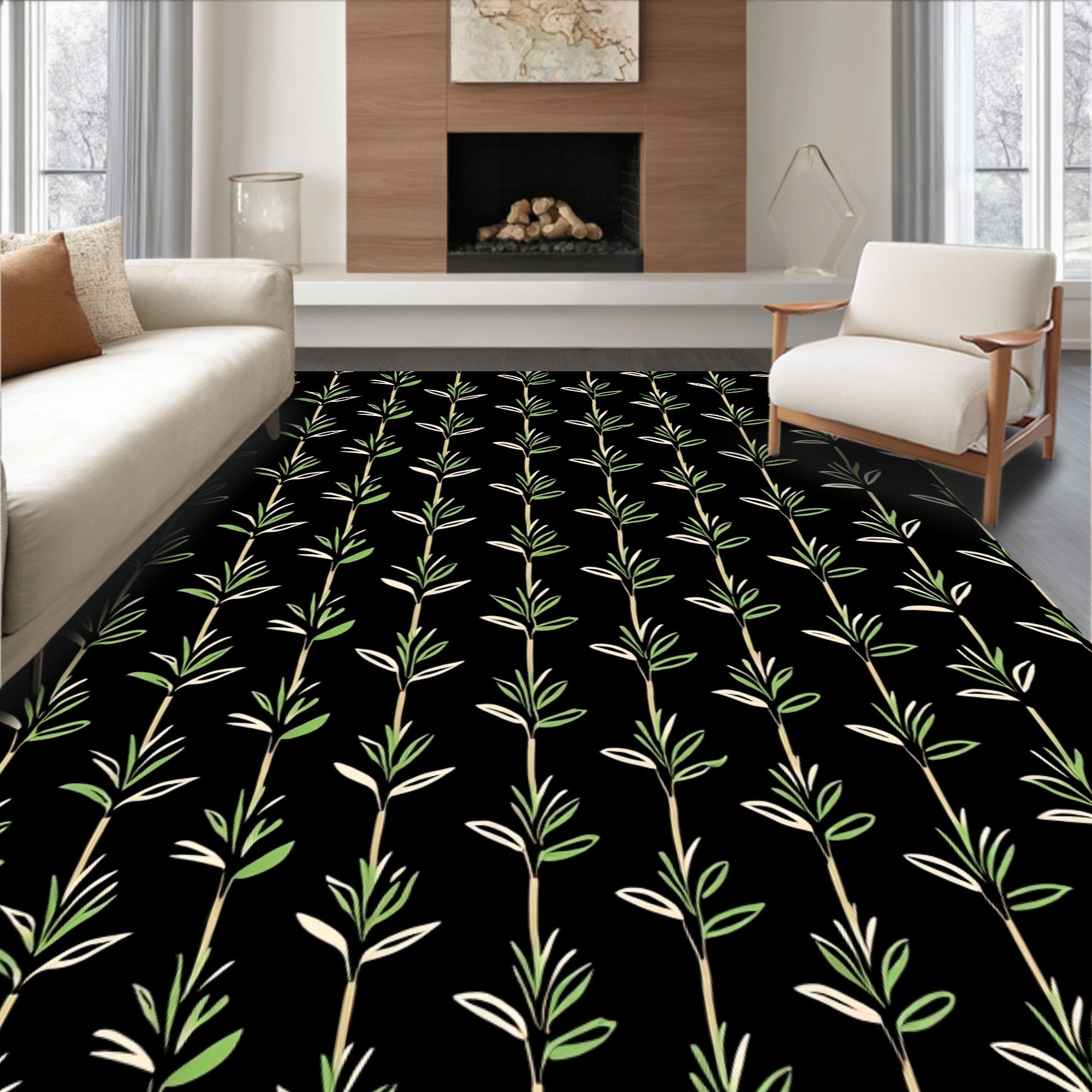 Vertical Garden Plant Pattern Rug