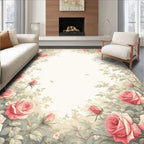 Vintage Rose Garden Floral Design Rug
