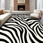 Bold Black White Zebra Stripes Rug