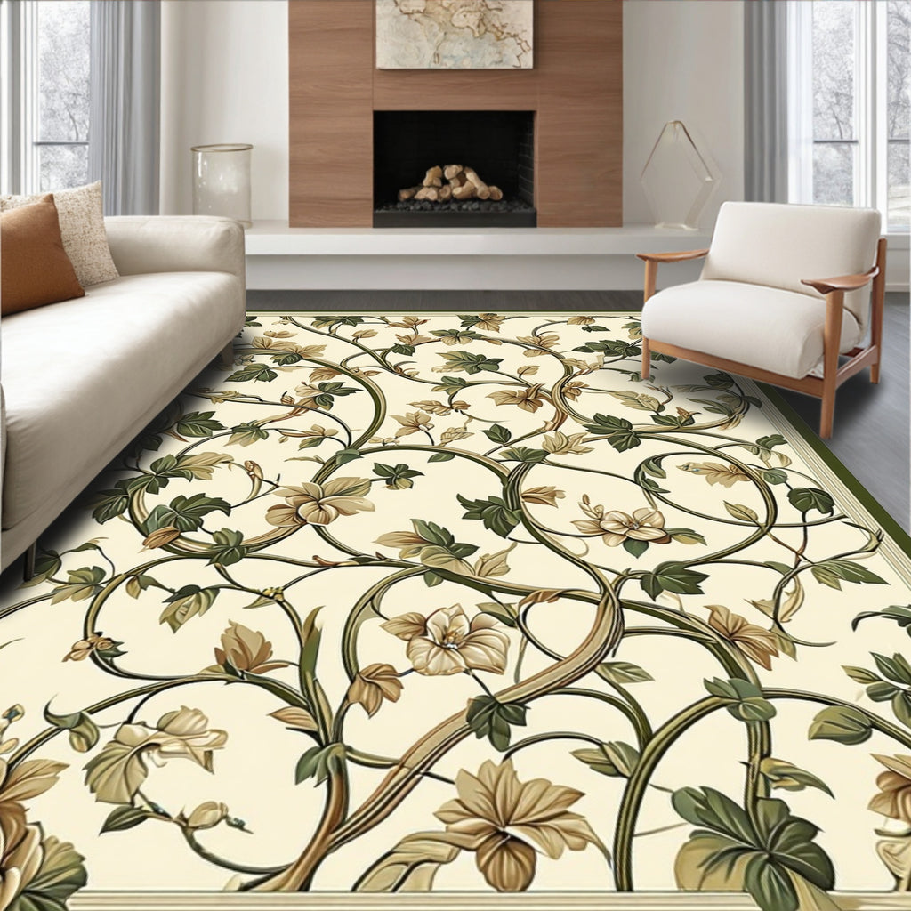 Art Nouveau Floral Vine Pattern Rug