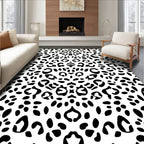 Bold Black And White Animal Print Rug