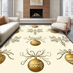 Golden Ornate Ornament Branch Medallion Rug