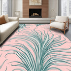 Abstract Swirling Feather Pattern Rug