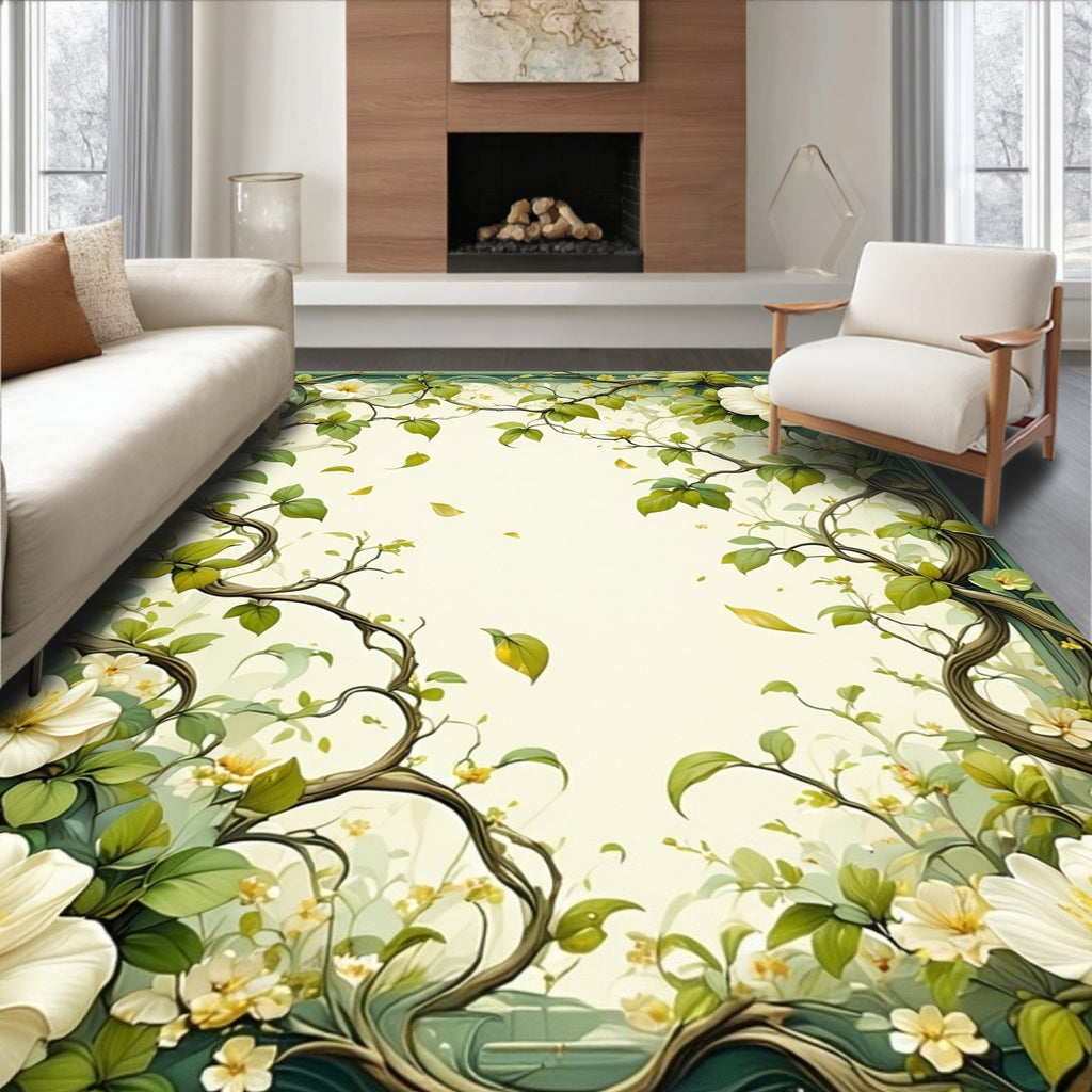 Nature Inspired Floral Vines Rug