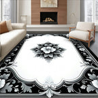 Ornate Floral Frame Design Rug
