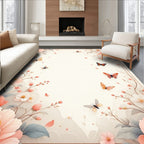 Floral Butterflies Delicate Nature Design Rug