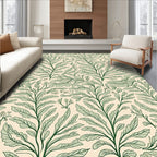 Botanical Patterned Green Vine Rug